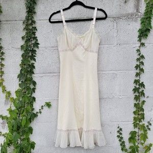 Vintage 80s Fairy Coquette Midi Slip Dress